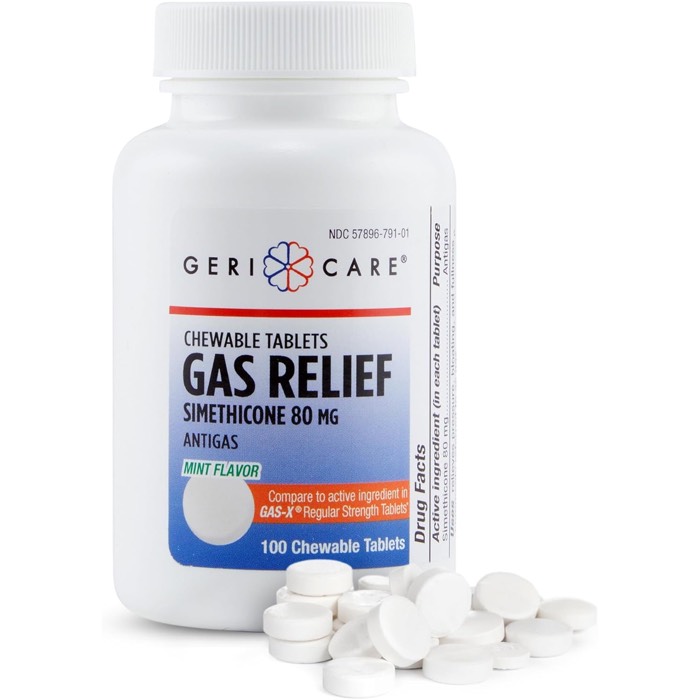 GeriCare Chewable Gas Relief Tablets 80mg