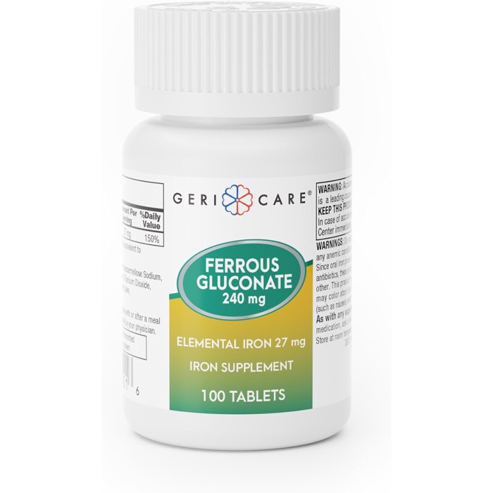 GeriCare Ferrous Gluconate Tablets