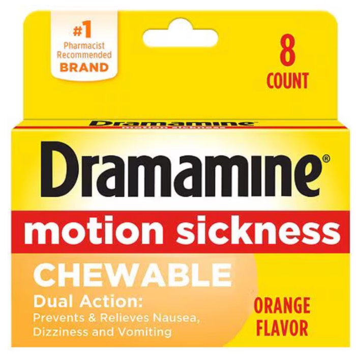 Dramamine Motion Sickness Relief Orange Chewables 50mg