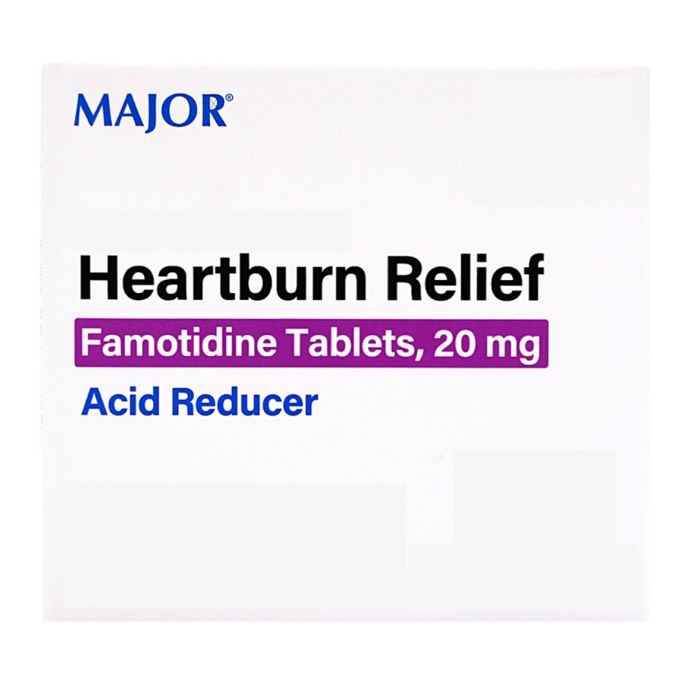 Major Famotidine 20mg Acid Reducer Tablets
