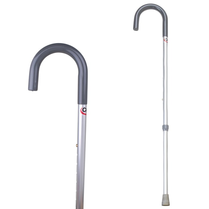 Carex Aluminum Round Handle Cane with Silver Foam Grip