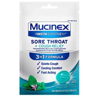 Mucinex Sore Throat + Cough Relief 5 mg - 2 mg